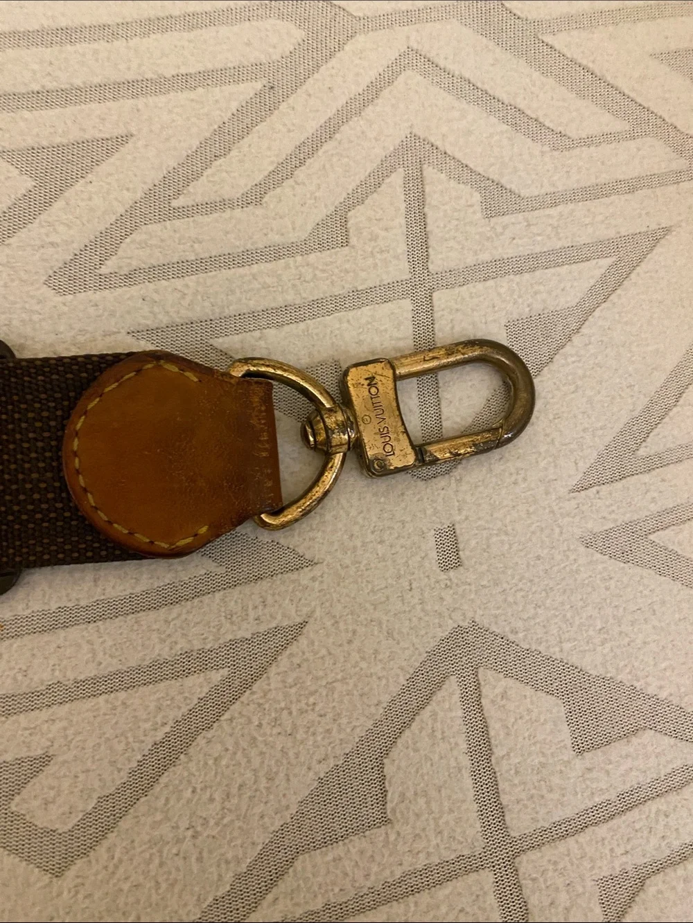 Louis Vuitton Brown Canvas Messenger Strap with Tan Leather Tabs